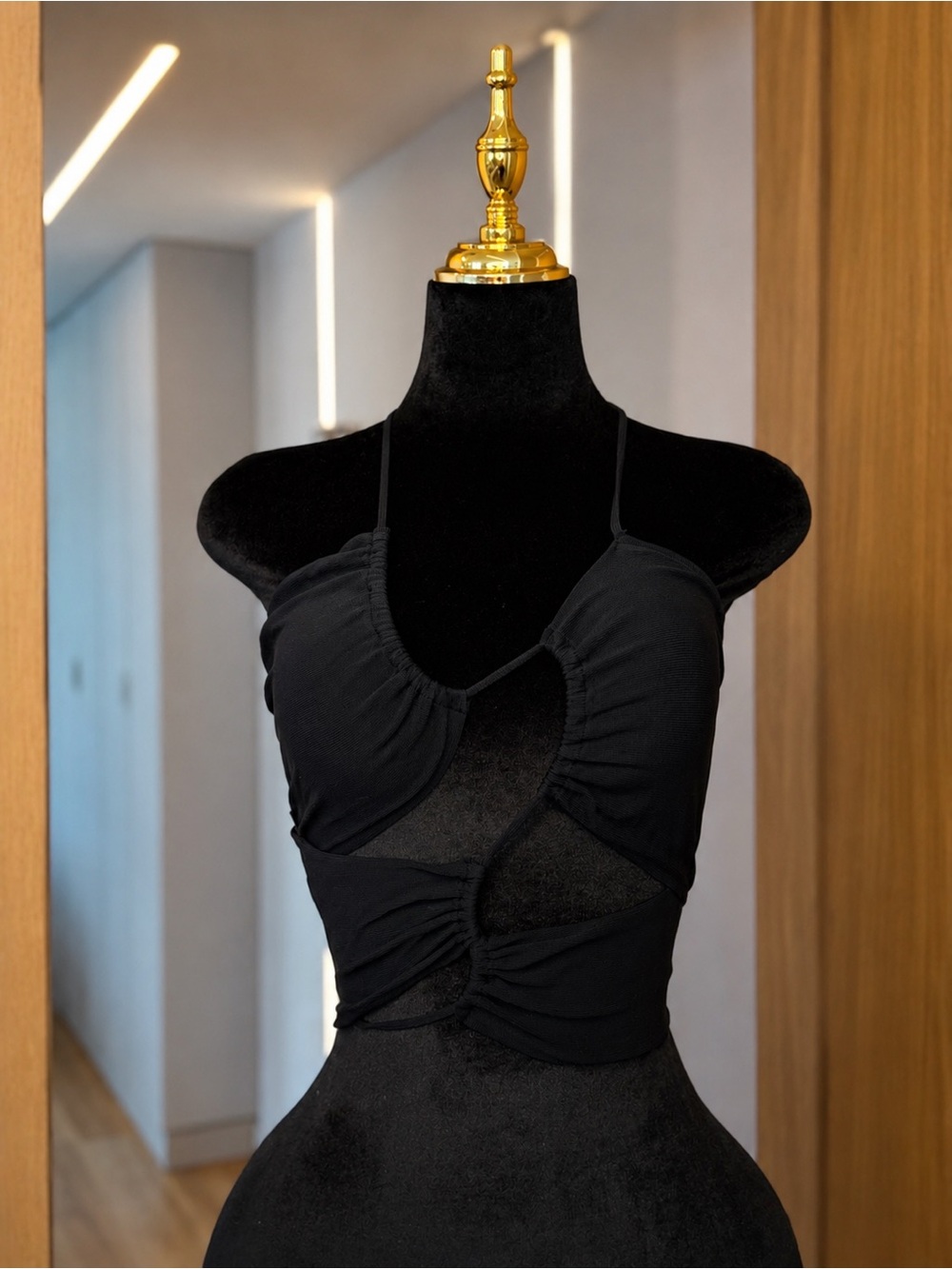 Edikted Black Cutout Halter Top | Downtown It Girl Muse
